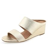 Facile à enfiler Aerosoles Sandales compensées Wheeler pour femme, Toile dorée douce, 37 EU