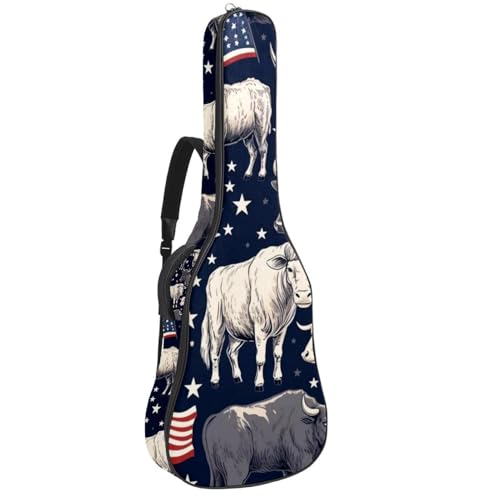 Sac pour guitare acoustique 106 cm avec fermeture éclair et housse motif animaux multicolore