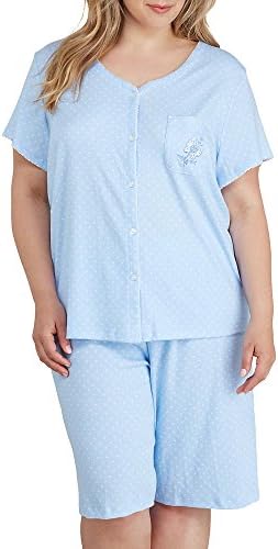Karen Neuburger Women's Plus-Size Pajama Set with Top and Bermuda Short