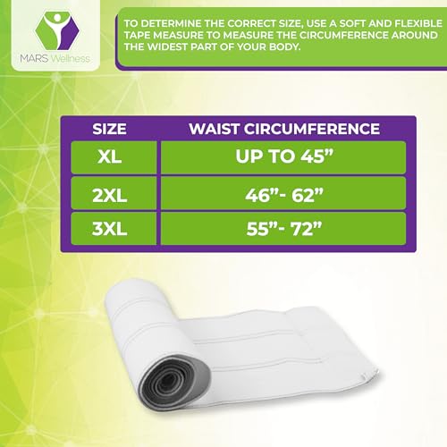 MARS WELLNESS Premium Plus Size Bariatric Abdominal Binder - 9" 3 Panel - Fits Waist Sizes 46" - 62"