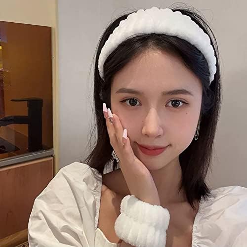 4 Pairs Wrist Wash Bands Spa Washbands Wrist Towels Wrist Scrunchies Face Washing Wristbands Wrist Sweatbands for Women