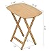 eHemco Oversized Hardwood Folding TV Tray Tables for Eating, 25.5 Inches, Natural, Set of 2