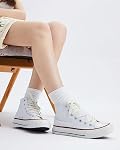 Women's Canvas High Top Sneakers Lace Up Casual Fashion Shoes