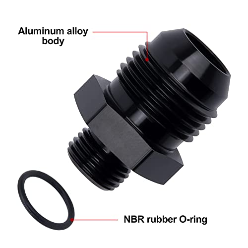 Image of EVIL ENERGY 10AN Flare to 6AN ORB Male Fuel Rail Adapter Fitting Black 2Pcs