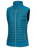 Little Donkey Andy Leichte Puffer Weste Damen Warme Ärmellose Outdoorjacke Wandern Reisen Laufen, Bright Blue XL