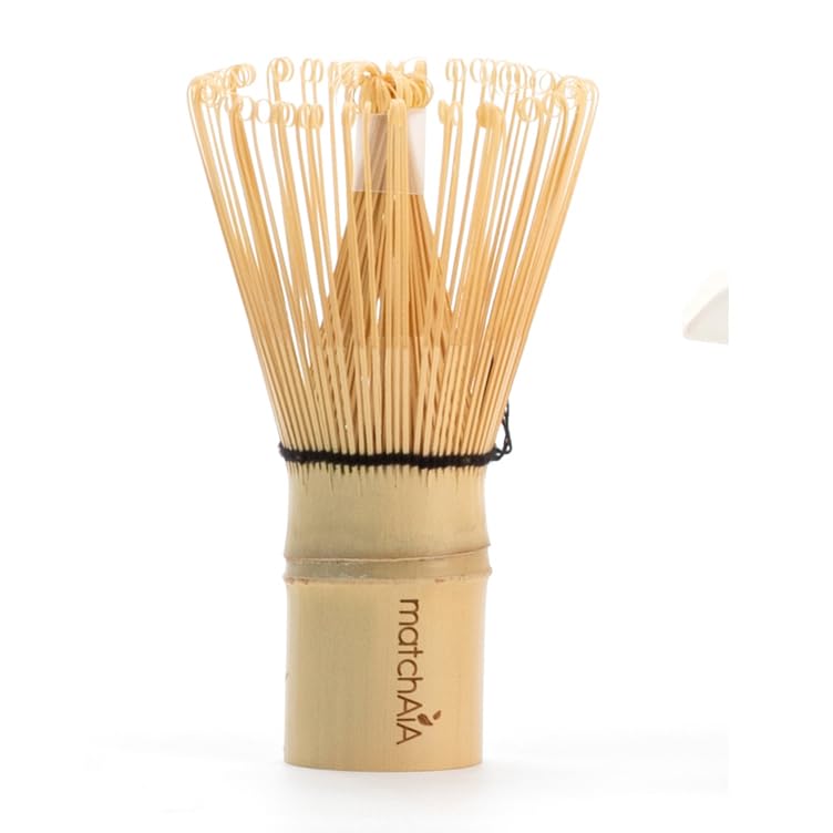 MatchAiA Matcha Whisk - Bamboo Whisk for Matcha Powder, Handcrafted Organic Traditional Japanese Chasen, 100-Prong Matcha Stirrer Wisk Mixer Brush for Authentic Tea Preparation