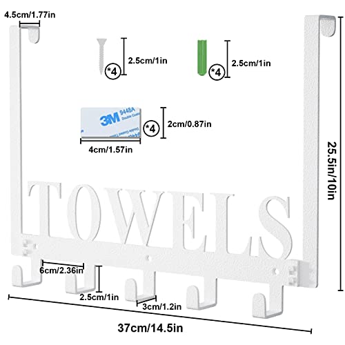 Joyoldelf Over Door Hooks Hanger, Door Hooks Without Drilling, Door Hanger for Hanging Coats Towels, Hats, Clothes - Image 3