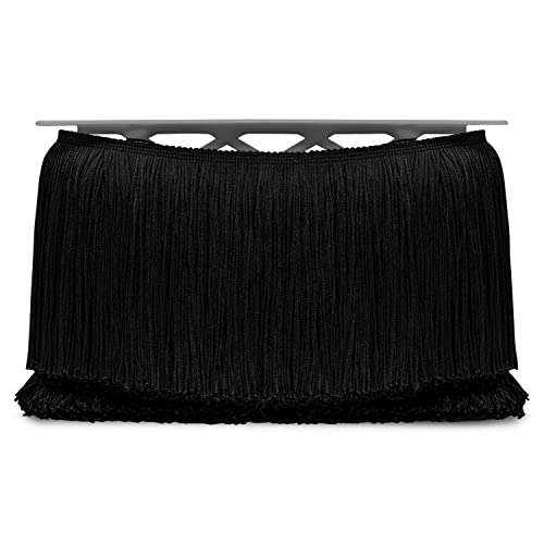 Trims By The Yard 6" Chainette Fringe Trim | Black | (5 Yard Cut) #TOP1