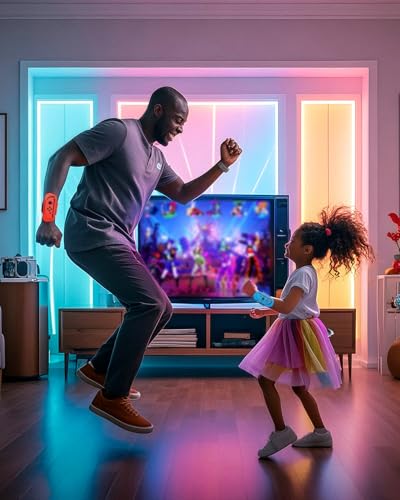Correas de muñeca para Just Dance de 2020 y 2019 y Zumba Burn It Up, para mando de la consola Nintendo Switch, correa elástica ajustable para mando Joy Con, dos tamaños, para adultos y niños