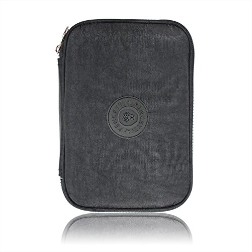 Pencetti Deluxe Pencil Case with Compartments - w/Bonus Pencil Pouch - The Perfect Holder for Colored Pencils, Pens and Gel Pens - Showcase Your Creativity with The World (Black)