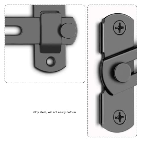 Serrure de porte grange 2 pièces coulissante à 180 degrés pour garage et salle de bain