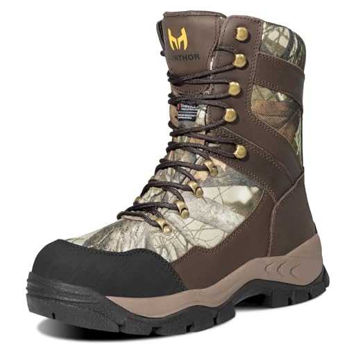Hunting Boots for Men, 1000g Insulated with EVA Midsole, Waterproof Leather Hiking Next Camo G2 Outdoor Boots, Warm Cold Weather, Lightweight and Breathable Shoes (Size 7-14) 13 Next Camo G2