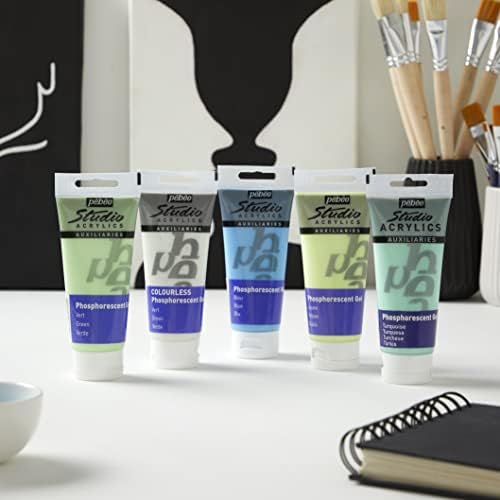 PEBEO Studio Acrylics 100 ml Phosphorescent Gel, Colorless, (Pack of 1)