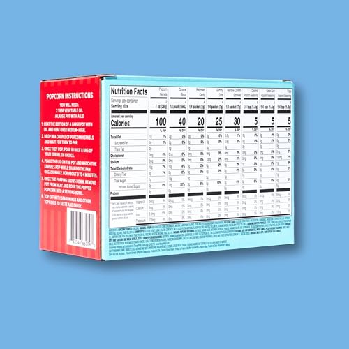 Image of Thoughtfully, Family Movie Night Supplies Kit, Includes Popcorn Bags, Gourmet Popcorn Kernels, Seasonings and Candy Toppings, Gift Basket Idea