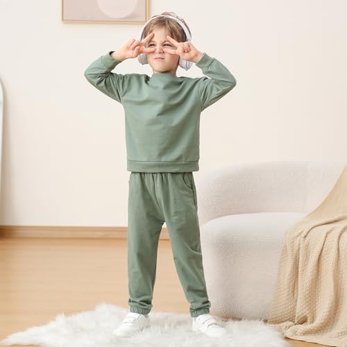 Toddler Boy Fall Outfits 3T 4T 5T Boys Clothes Kids Solid Sweatsuits Cotton Sweatshirt and Pants Clothing Sets2