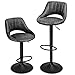 Produktbild Barhocker 2er Set Barstuhl Hocker Barhocker Höhenverstellbar Tresenhocker, Barhocker mit Lehne, 360° Drehbare Küchenstühle, verchromter Stahl, Belastbar bis 130kg, Grau