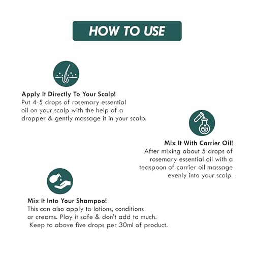 Aromatique Rosemary Essential Oil | 100% Pure & Natural, Multipurpose Oil for Hair, Scalp & Skin Care | 15ml