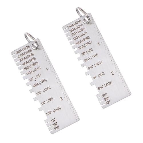 ULTECHNOVO 2pcs Calibrador de Grosor para Inspección de Unión de Metal Inoxidable Herramienta de Medición Precisa para Soldadura Industrial