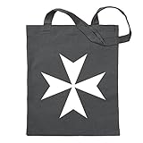 Gewicht: ca. 63g Kiwistar Malteserkreuz Tragetasche Baumwolltasche Stoffbeutel Umhängetasche Langer Henkel