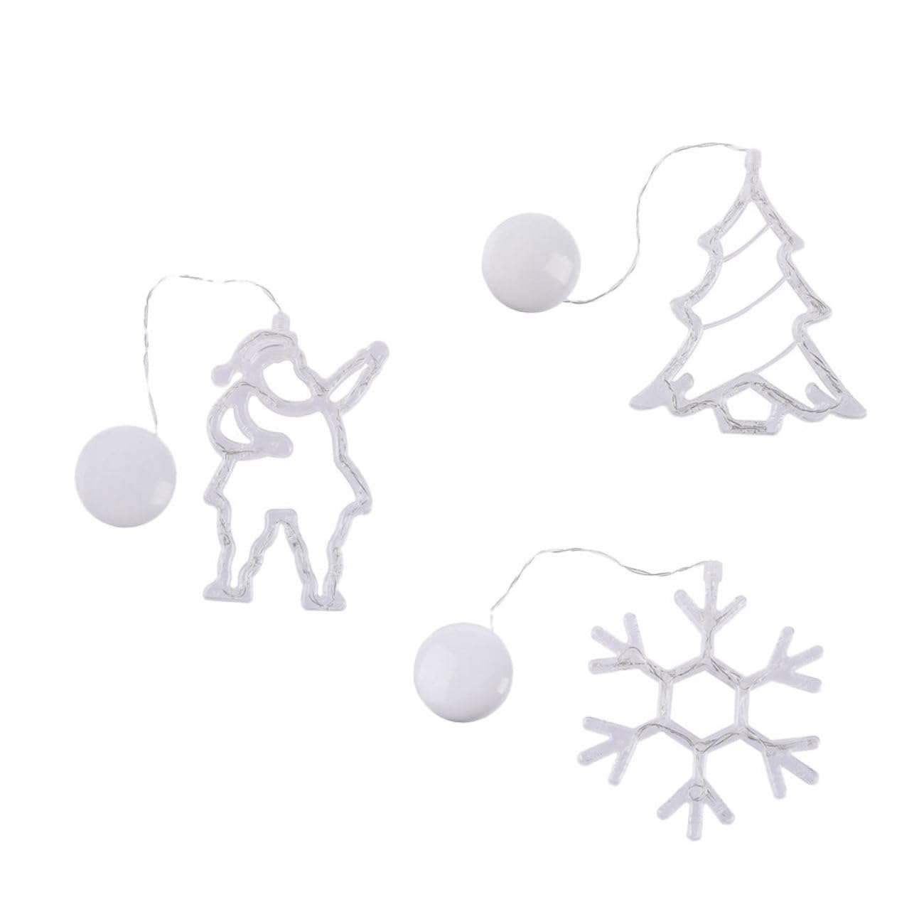 Alipis 3Pcs Suction Cup LED Xmas Decor Lights Adorable Christmas Ambience Lamps for Home Store Decoration for Holiday Parties Creates Warm Cheerful Atmosphere