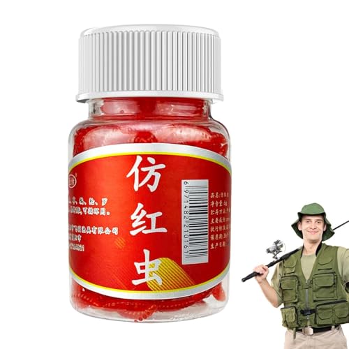 赤いワームの魚の餌 | 釣り餌とルアー | バス釣り用パドルテールスイムベイト、魚ルアー バイオニックベイト ミミズ模造赤虫の臭い釣り 偽餌 フナ 鯉 草鯉 釣り餌 シミュレーション餌 キャンプ 屋外釣り 野生釣りアクセサリー 人工魚餌 バス