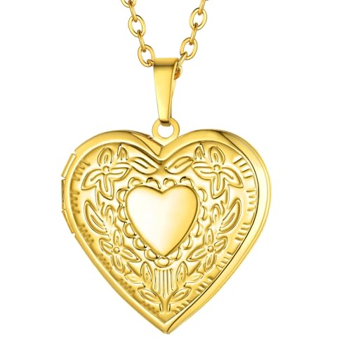Supcare Colgante Locket Oro 18K Corazón Mujer Collar Romántico de...