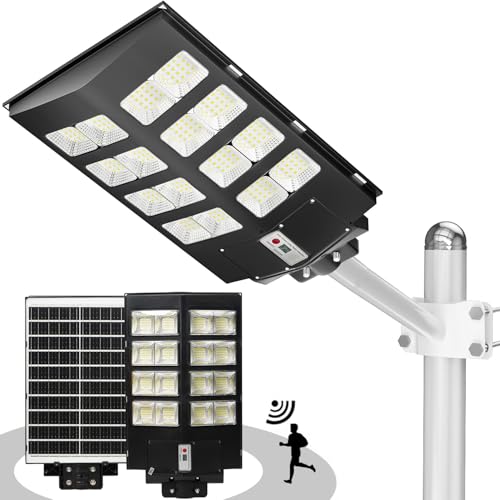 Image of Gigawatts 640 LED 250W Solar Street Light with Remote Control High Power 25Ah Battery Inbuilt 29W Solar Panel IP65 Water Resistant Outdoor Lamp for Wall Pathway Garden and Patio (1Pc, Cool White)