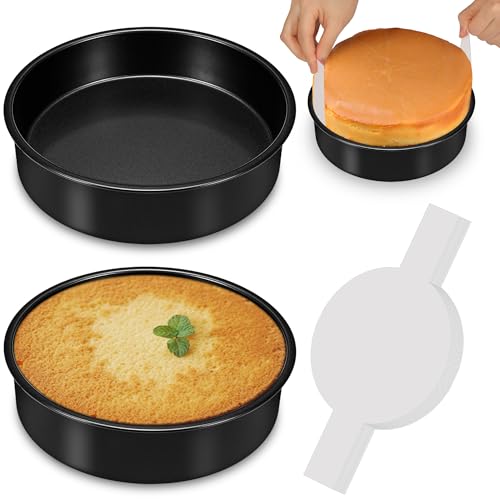 10 Inch Cake Pan 2PCS Nonstick Round Cake Pans with 60PCS Parchment Paper