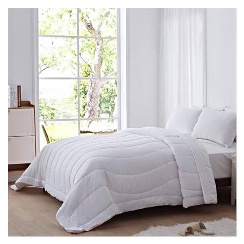Edredón Queen de microfibra reversible y ligero de color sólido para cama 4