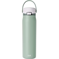 Simple Modern Mesa Loop Water Bottle with Straw | 30oz Cup Holder Friendly Insulated Stainless Steel Bottles for Travel, Sports and School | Seaside Stripes