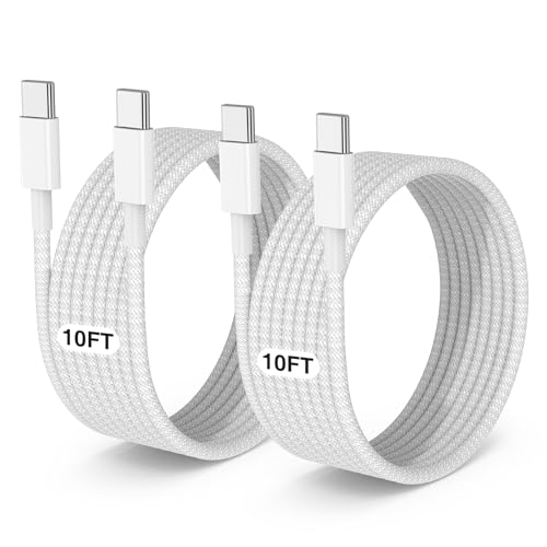 Image of LOFPYE 2-Pack Grey 10FT 60W USB C to USB C Cable, Type C Fast Charging Cable for iPhone Air 17 16e 16 15 Pro Plus Pro Max,for Galaxy S25 /S24, for iPad Pro /Air /mini, for MacBook Pro /Air and More