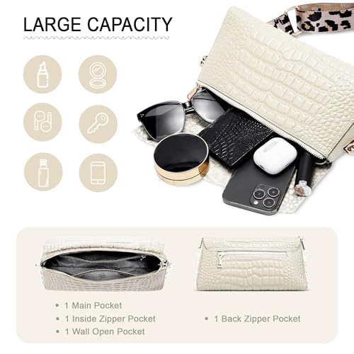 Image of BOYATU Genuine Leather Shoulder Bag Women: Handmade Crocodile Pattern Purse