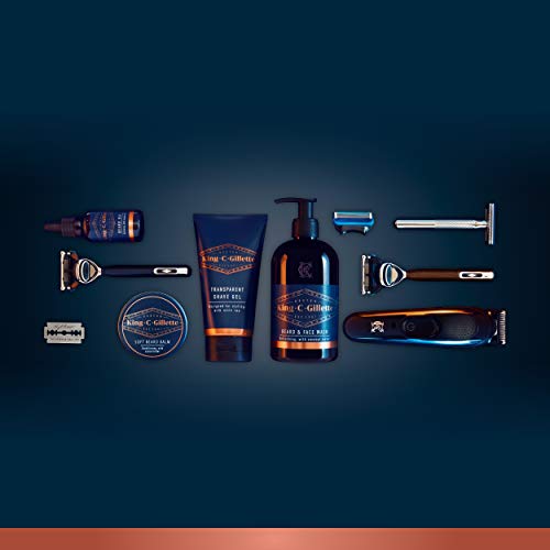 King C. Gillette Gel para barba y pelo 3 en 1 para hombre, limpieza diaria y frescura, con fragancia de King C, 350 ml