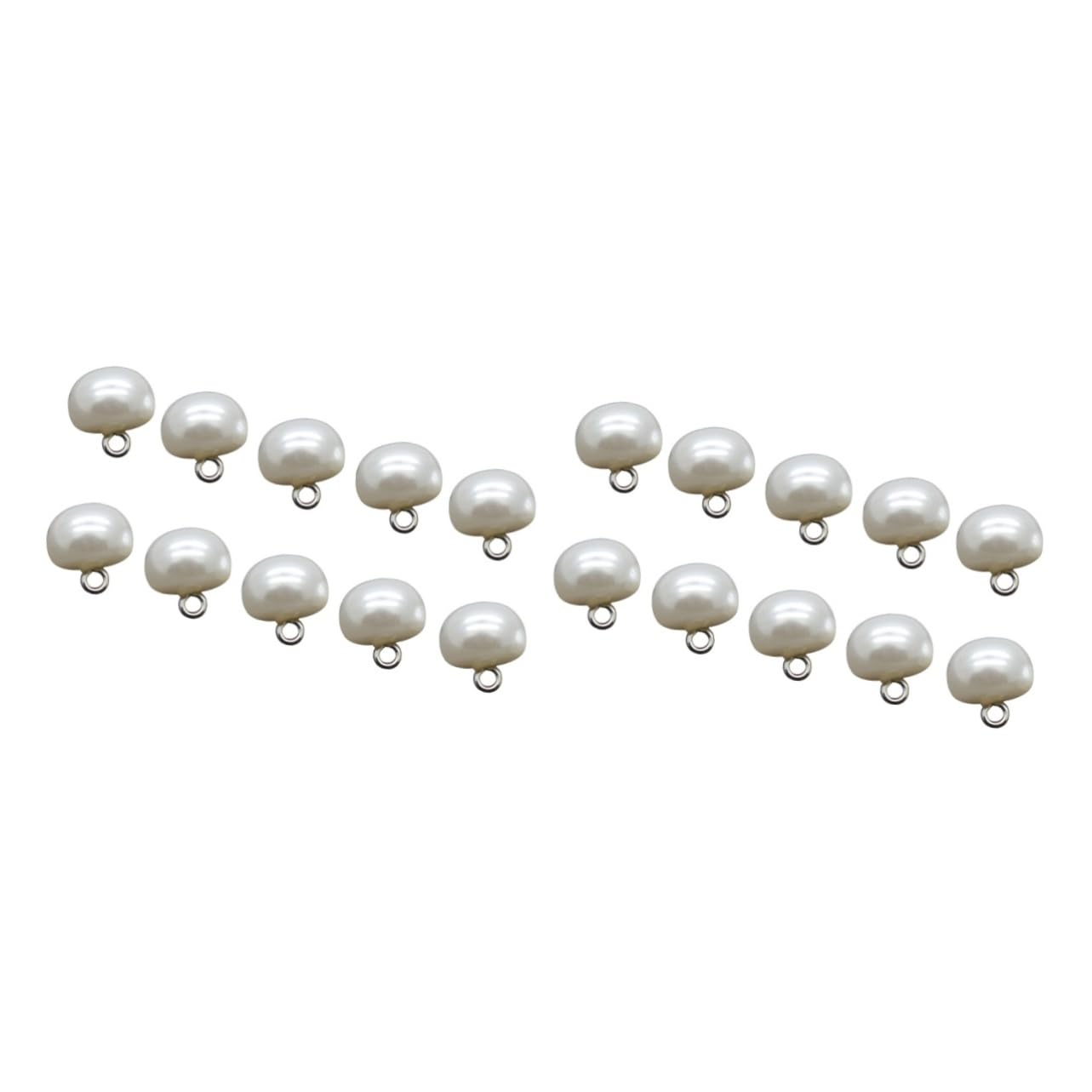 NUOBESTY 400 Pcs Bianco Decorazione Funghi Decorazione Fai Da Te Bottoni Perline Per Antico e Bottoni Per I Vestiti Jean Decorativi In Metallo