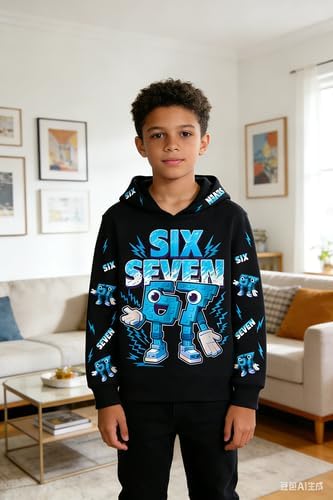 Kids 67 MEME Sweatshirt - 67 Hoodie 67 Kids Sweatshirt Unisex Boys Girls Six Seven Number Hoodie 4-12Years - Image 2