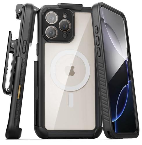 Encased Waterproof Belt Case for iPhone 16 Pro with Camera Control Button [Military Grade] IP-68 Full-Body Cover and Holster Clip, (Compatible with MagSafe)