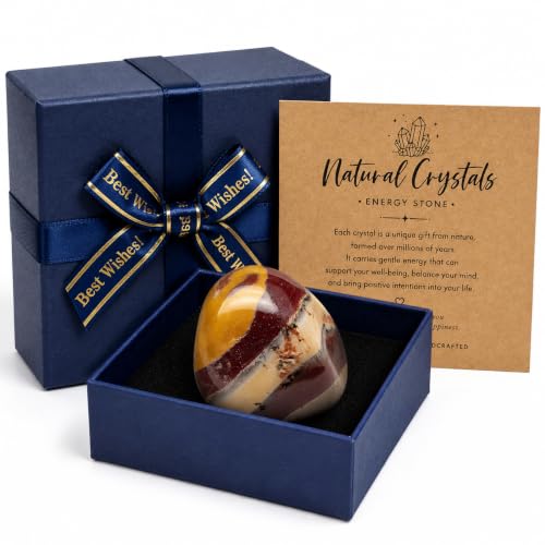 Image of Hand-Selected Mookaite Jasper Stone, Large 1.2 in Polished Crystal, Gift Box