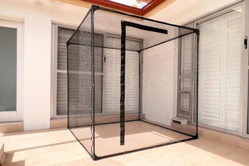 CATNETS cat Enclosure for Indoor Balcony Apartment or Outside pet Netting for Patio or catio Black Stainless Steel Reinforced UV Treated