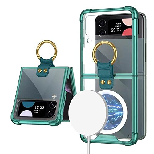 Coque rigide Samsung Z Flip 4 transparente avec bague anti-chute