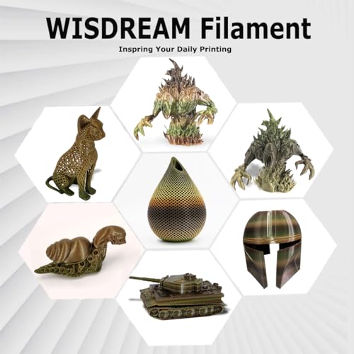 Image of PLA Forest /Jungle /Military Rainbow Gradient Multicolor Filament | Glossy Metallic Finish, 1.75mm, 1kg (2.2 lbs)