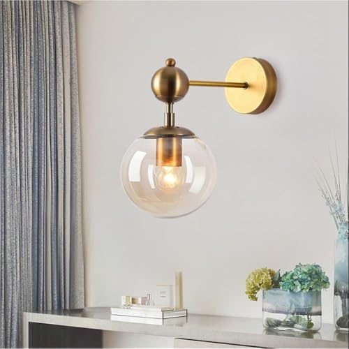 Applique murale moderne en verre globe laiton E27 luminaire design