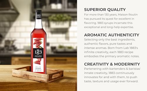 Image of 1883 Watermelon Syrup for Drinks, Made in France, 1 Liter Glass Bottle