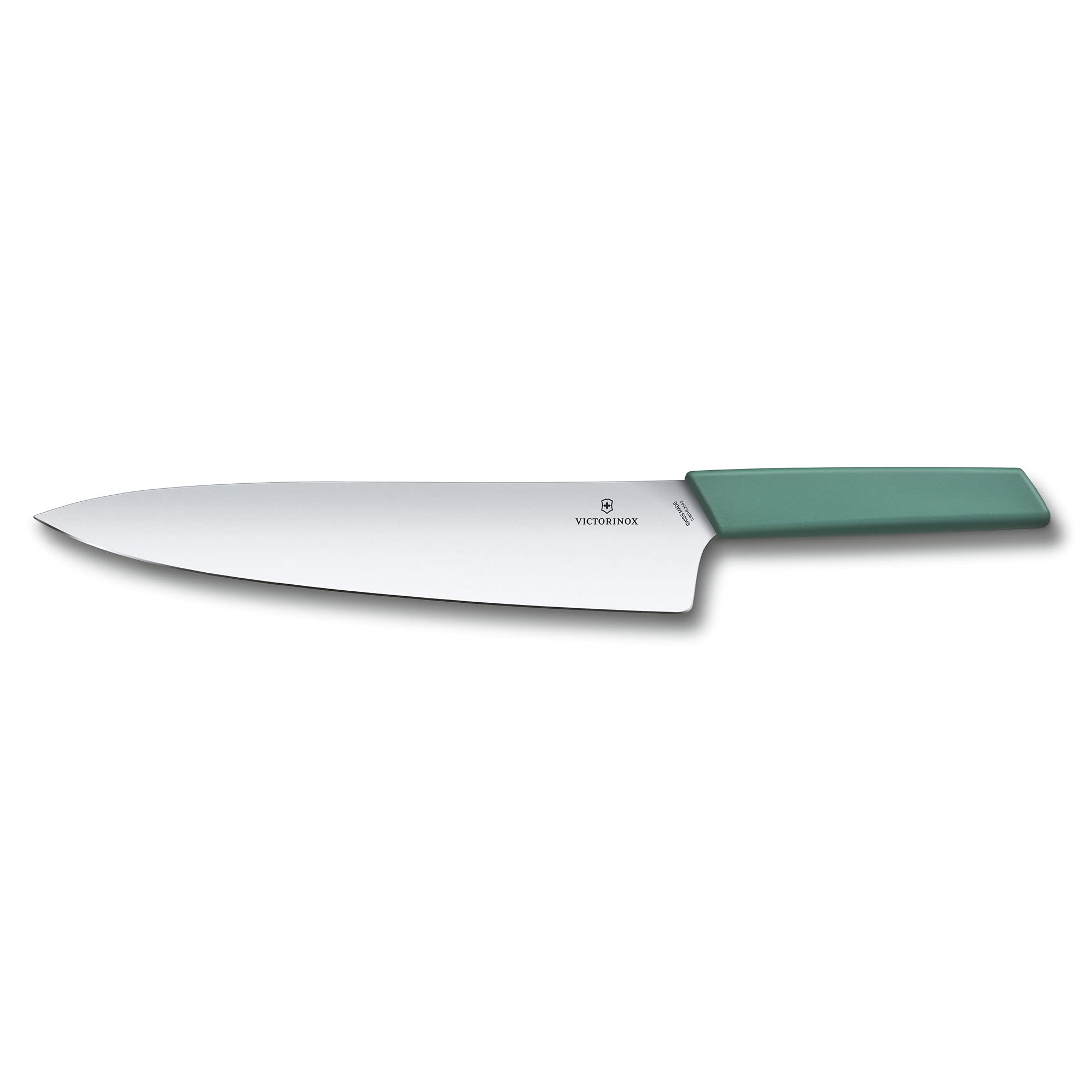 Victorinox Swiss Modern Tranchiermesser für Fleisch, Gerader Schliff, 25 cm lange Klinge aus Edelstahl, Ergonomischer Kunststoffgriff, Aquamarin