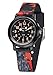 Produktbild JACQUES FAREL Jungenuhr Jugend Armbanduhr Quarz Analog Stoffband Schwarz Rot KSB 878