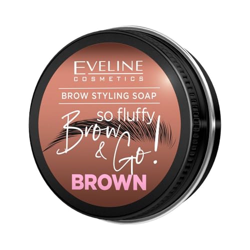 Eveline Cosmetics Brow & Go! - Jabón para cejas, fórmula vegana en gel con extracto de henna y vitamina E, disponible en tonos claros y marrones