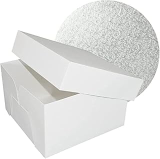 Culpitt 12" Round Silver Cake Drum Board & White Cake Box Combo
