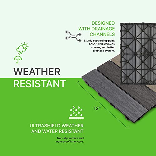 NewTechWood UltraShield Naturale 1 ft. x 1 ft. Quick Deck Outdoor Composite Deck Tile in Mixed Gray (10 sq. ft. per Box)
