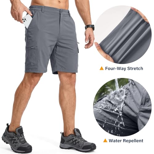 Image of Jessie Kidden Mens Cargo Shorts Expandable Waist Quick Dry Hiking Shorts