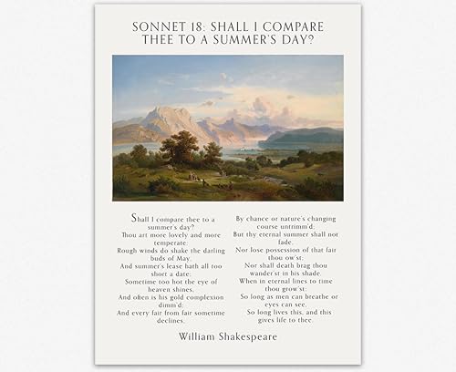 Affiche d'art Sonnet 18 de Shakespeare Wallbuddy 30x40cm