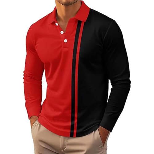 CUTeFiorino Polo de manga corta para hombre, transpirable, a la moda, holgado, botones de solapa, tops, camiseta de negocios, reloj impermeable, Negro , 3XL